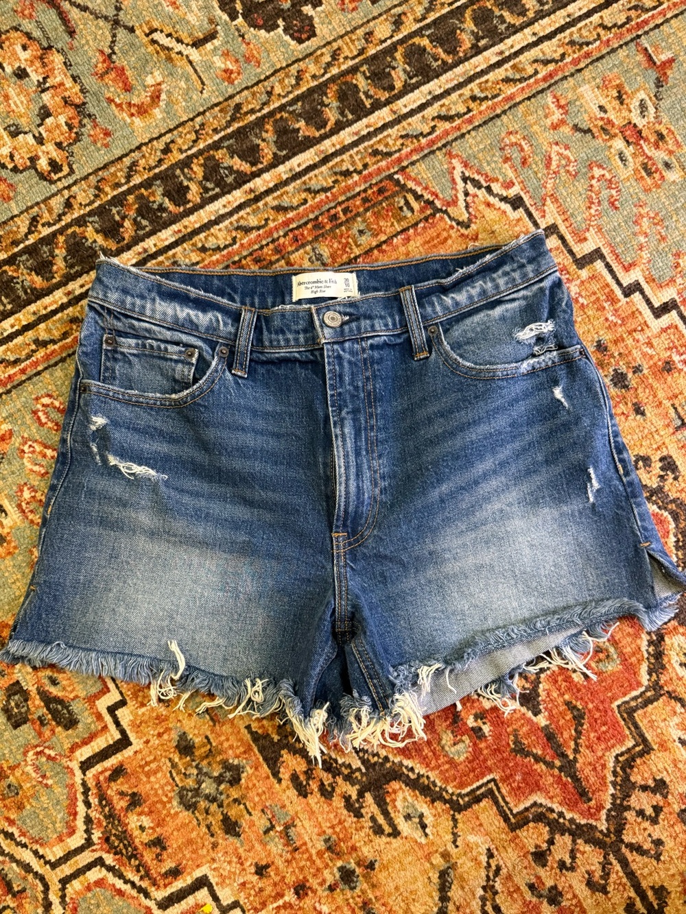Abercrombie and Fitch High Rise Mom Denim Shorts